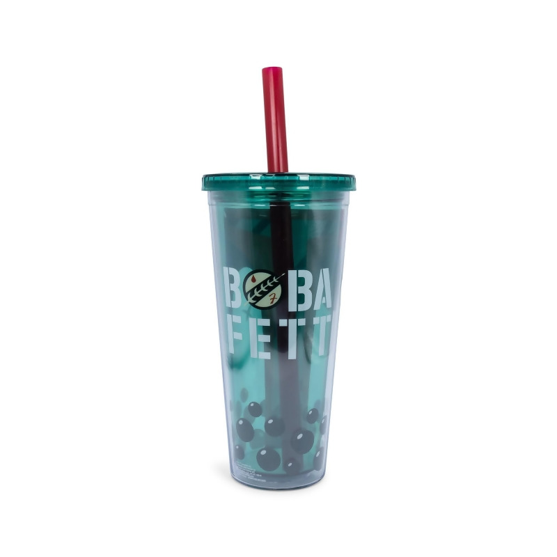 Star Wars Boba Fett 24 oz. Plastic Cold Cup with Lid and Topper Straw