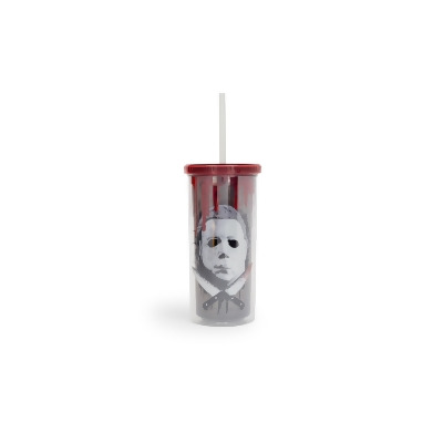 Halloween 2 Michael Myers Carnival Cup With Lid And Straw | Holds 20 Ounces 