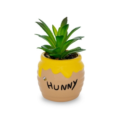 Disney Winnie The Pooh Hunny Pot Ceramic Mini Planter with Artificial Succulent 