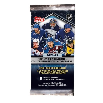 2021-22 Topps NHL Sticker Collection Pack | 4 Stickers and 1 Foil Sticker 