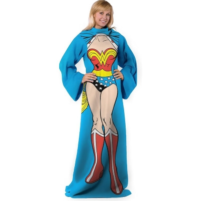 DC Comics Wonder Woman Adult Silk Touch Comfy Throw Blanket with Sleeves 