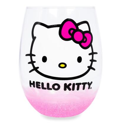 Sanrio Hello Kitty Teardrop Stemless Wine Glass | Holds 20 Ounces 