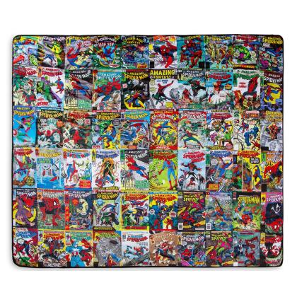 Marvel Spider-Man 60th Anniversary Special Edition Blue Sherpa Throw Blanket 