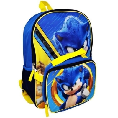 Sonic the Hedgehog Movie 16 Inch Backpack with Lunch Kit 