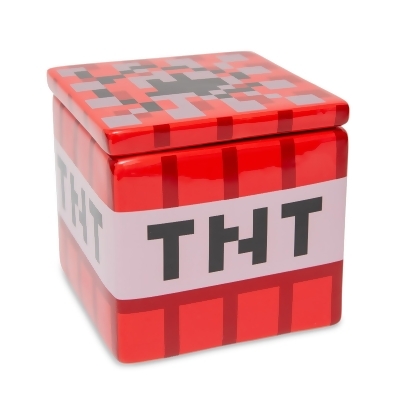 Minecraft TNT Block Ceramic Cookie Jar Container | 6 Inches Tall 
