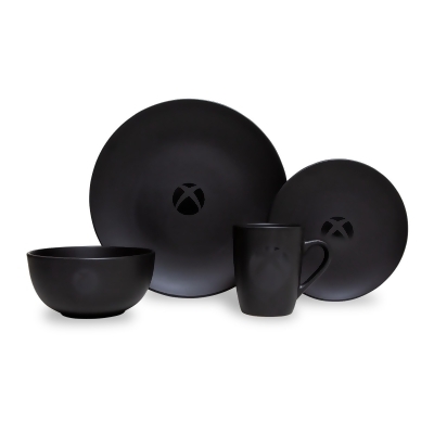 Xbox Logo Matte Black 8-Piece Ceramic Dinnerware Set 