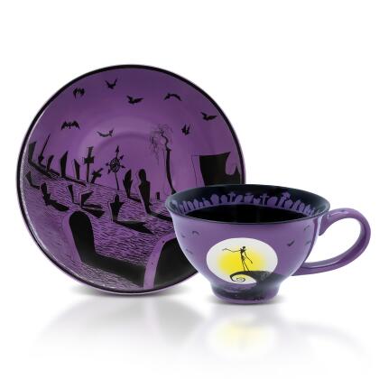Disney The Nightmare Before Christmas Spiral Hill Ceramic Teacup and Saucer Set 