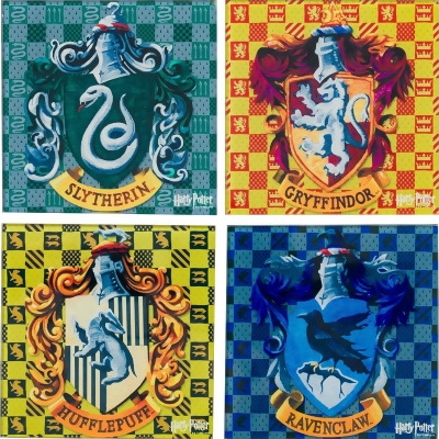 Harry Potter Hogwarts Houses Glass Coasters | Set of 4 