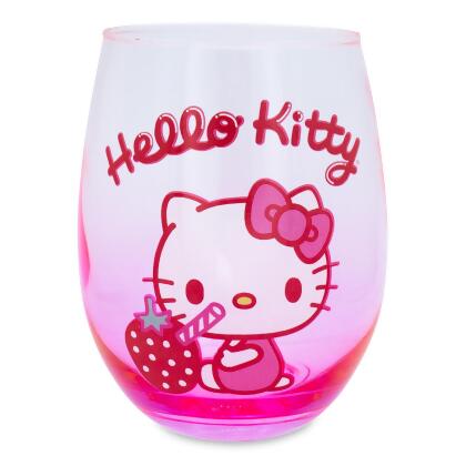 Sanrio Hello Kitty Strawberry Sip Stemless Wine Glass | Holds 20 Ounces 