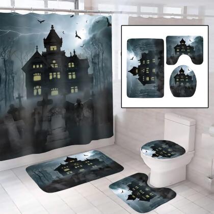 Halloween 4-Piece Bathroom Set | Haunted House 