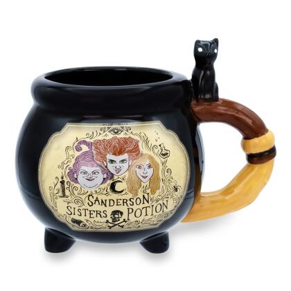 Disney Hocus Pocus Sanderson Sisters Cauldron Sculpted Ceramic Mug | 20 Ounces 