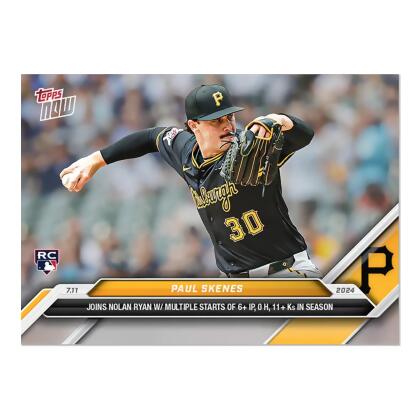 MLB 2024 TOPPS NOW Trading Card 407 | Paul Skenes 