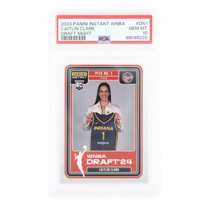 WNBA 2024 Panini Instant Caitlin Clark Draft Night #DN1 Rookie Card | PSA 10 