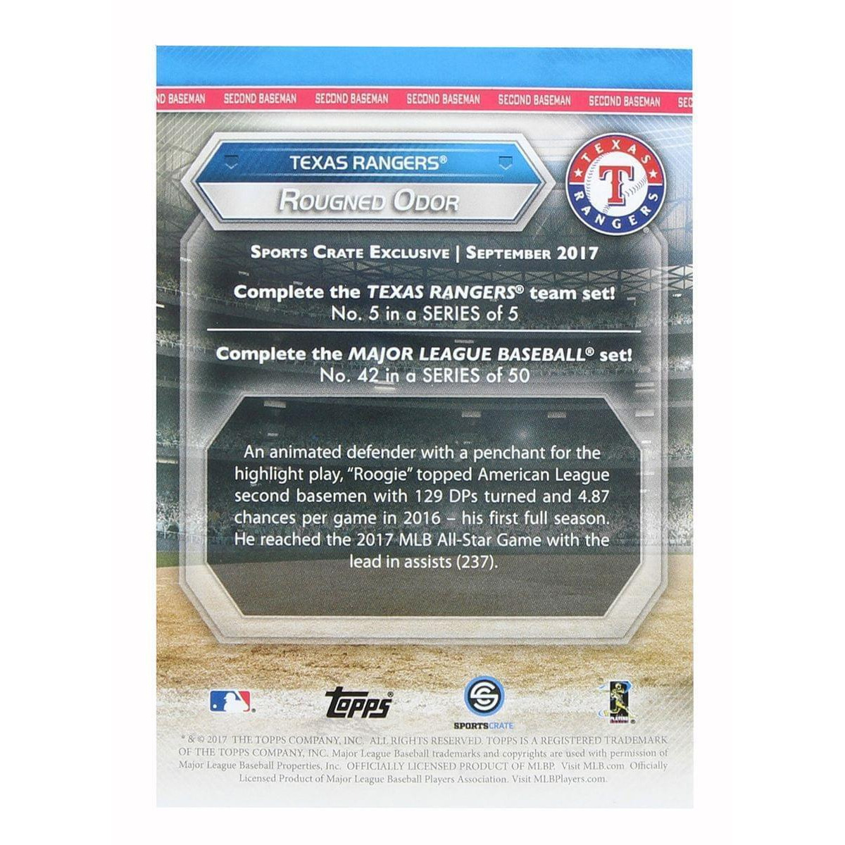 Texas Rangers MLB Crate Exclusive Topps Card #42 - Rougned Odor alternate image