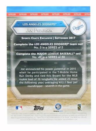LA Dodgers MLB Crate Exclusive Topps Card #49 - Joc Pederson alternate image