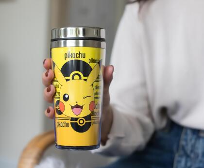 Pokemon Pikachu 16oz Insulated Travel Coffee Mug Tumbler w/ Non-Spill Metal Lid alternate image
