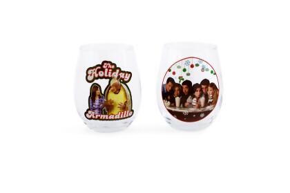 Friends Holiday Stemless Wine Glass Collectible 2-Pack | Each Holds 20 Ounces alternate image