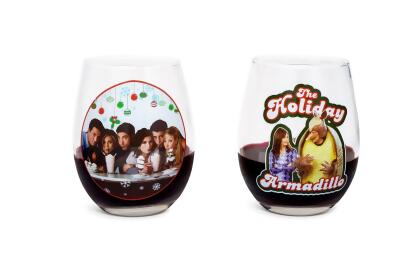 Friends Holiday Stemless Wine Glass Collectible 2-Pack | Each Holds 20 Ounces alternate image