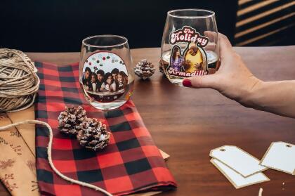 Friends Holiday Stemless Wine Glass Collectible 2-Pack | Each Holds 20 Ounces alternate image