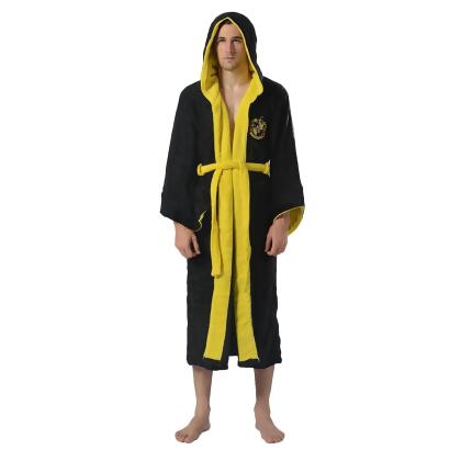 Harry Potter Hufflepuff Hooded Bathrobe for Adults | One Size Fits Most alternate image