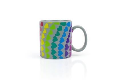 We Are In This Together Rainbow Window Hearts Ceramic Coffee Mug | 16 Ounces alternate image