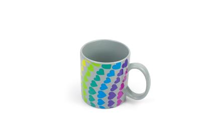 We Are In This Together Rainbow Window Hearts Ceramic Coffee Mug | 16 Ounces alternate image