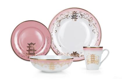 Disney Princess 16-Piece Ceramic Dinnerware Set | Tiana, Rapunzel, Aurora, Mulan alternate image