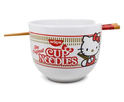 Hello Kitty Cup Noodle Japanese Dinnerware Set | 20-Ounce Ramen Bowl, Chopsticks alternate image