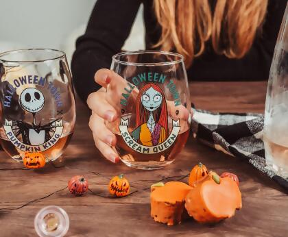 Disney The Nightmare Before Christmas 20-Ounce Stemless Wine Glasses | Set of 2 alternate image