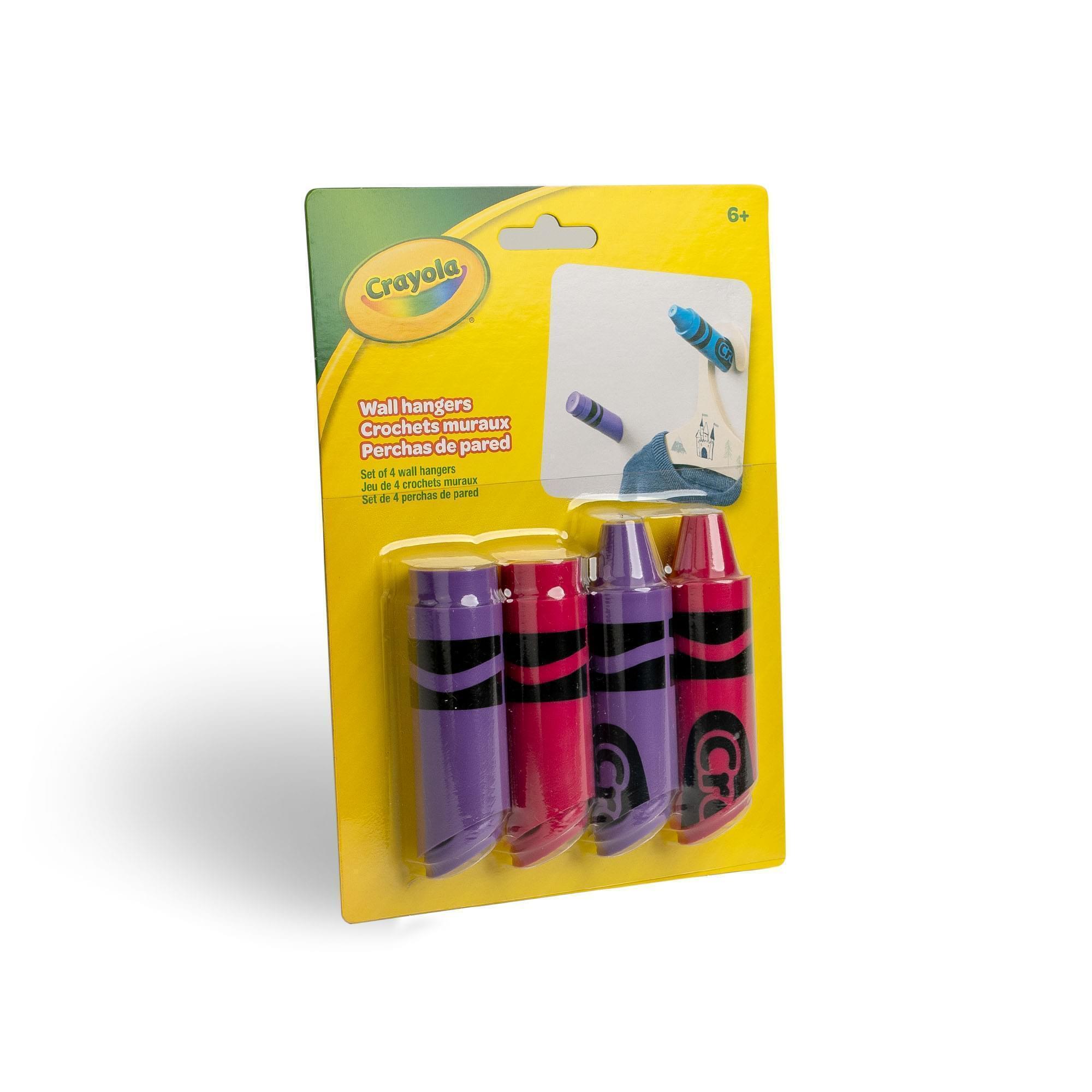 Crayola Set of 4 Crayon Wall Hooks | Bold Blush (2x Razzmatazz, 2x Violet) alternate image