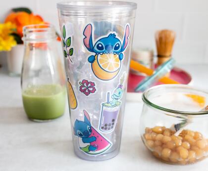 Disney Lilo & Stitch Boba Tea Carnival Cup with Lid and Straw | Holds 24 Ounces alternate image
