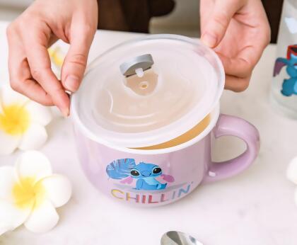 Disney Lilo & Stitch "Chillin" Ceramic Soup Mug With Vented Lid | Holds 24 Ounces alternate image