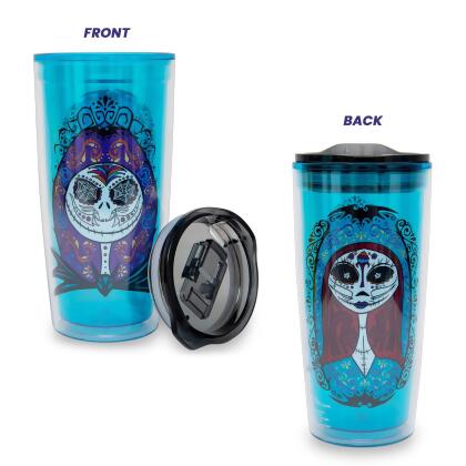 Disney Nightmare Before Christmas Sugar Skulls Plastic Travel Tumbler with Lid alternate image