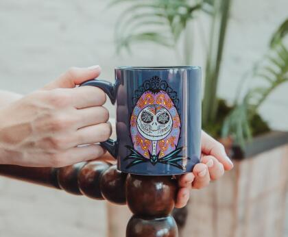 Disney Nightmare Before Christmas Sugar Skulls Jack and Sally Ceramic Mug Set alternate image