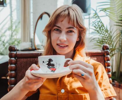 Disney Mickey and Minnie Bone China Teacup and Saucer | Set of 2 alternate image