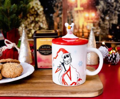 Disney The Nightmare Before Christmas Santa Jack Ceramic Mug With Sculpted Lid alternate image