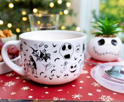 Disney The Nightmare Before Christmas Scary Citizens Ceramic Soup Mug With Lid alternate image