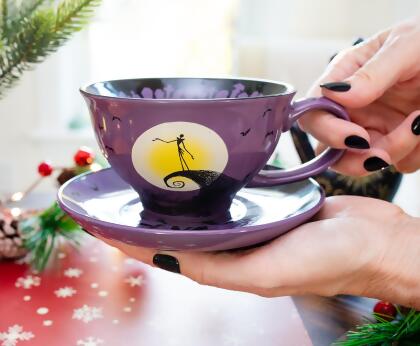 Disney The Nightmare Before Christmas Spiral Hill Ceramic Teacup and Saucer Set alternate image