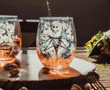Disney The Nightmare Before Christmas Ink Blot Stemless Wine Glasses | Set of 2 alternate image