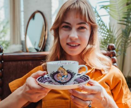 Disney Alice In Wonderland Mad Hatter Bone China Teacup and Saucer | Set of 2 alternate image