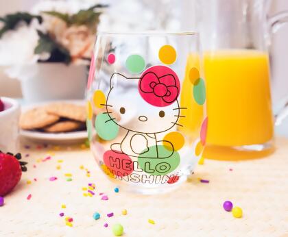 Sanrio Hello Kitty Loves Ice Cream Teardrop Stemless Wine Glass | Holds 20 Ounce alternate image