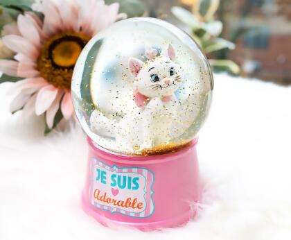 Disney Aristocats Marie "Je Suis Adorable" Light-Up Snow Globe | 6 Inches Tall alternate image