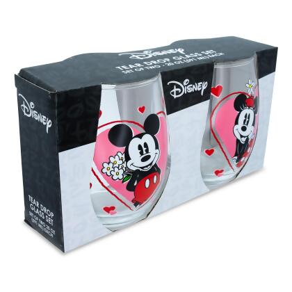 Disney Minnie and Mickey Mouse Hearts Stemless Wine Glasses | Set of 2 alternate image