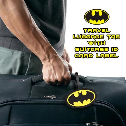 DC Comics Batman Logo Travel Luggage Tag With Suitcase ID Card Label alternate image