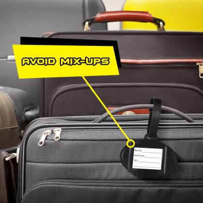 DC Comics Batman Logo Travel Luggage Tag With Suitcase ID Card Label alternate image