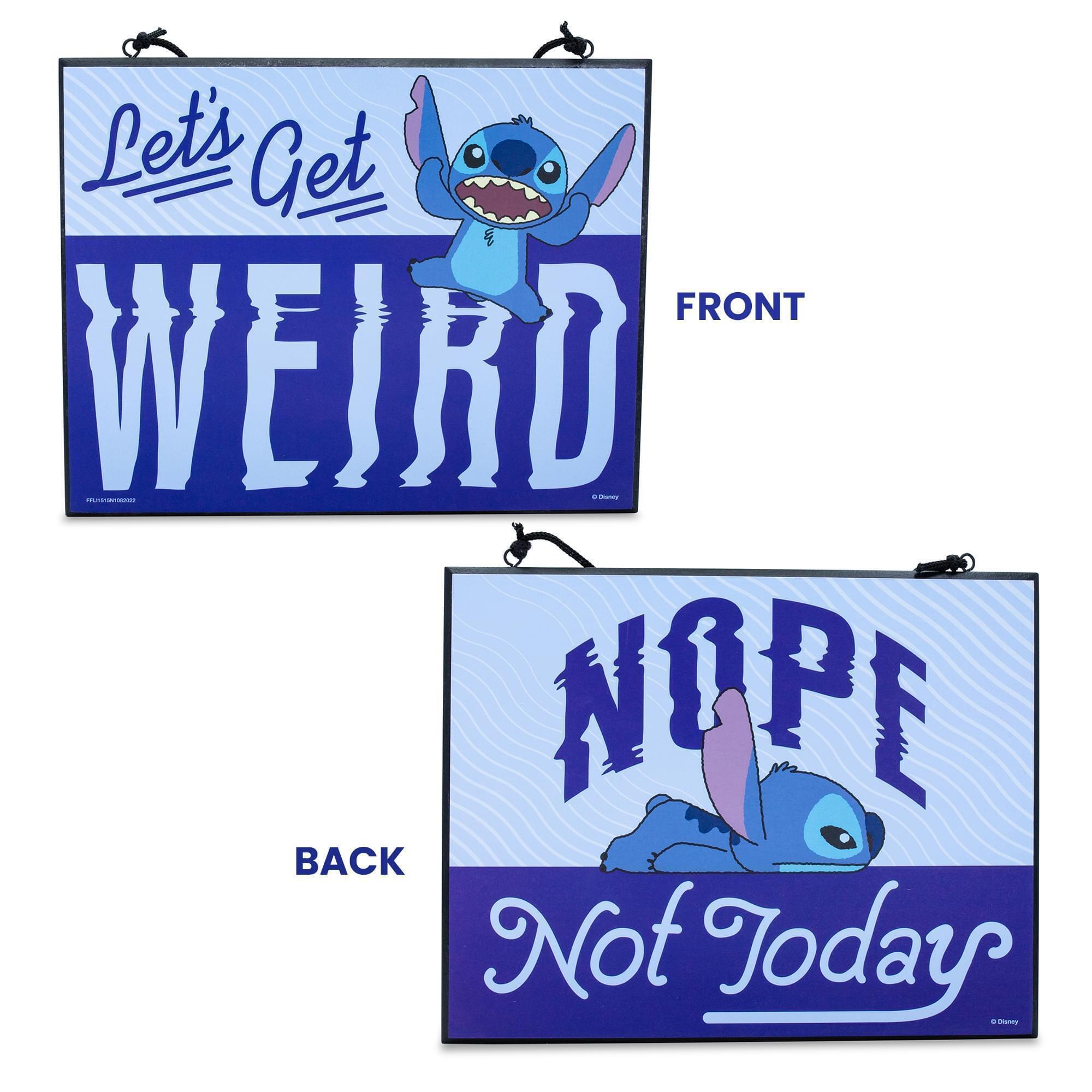Disney Lilo & Stitch "Let's Get Weird" Reversible Hanging Sign Wall Art alternate image