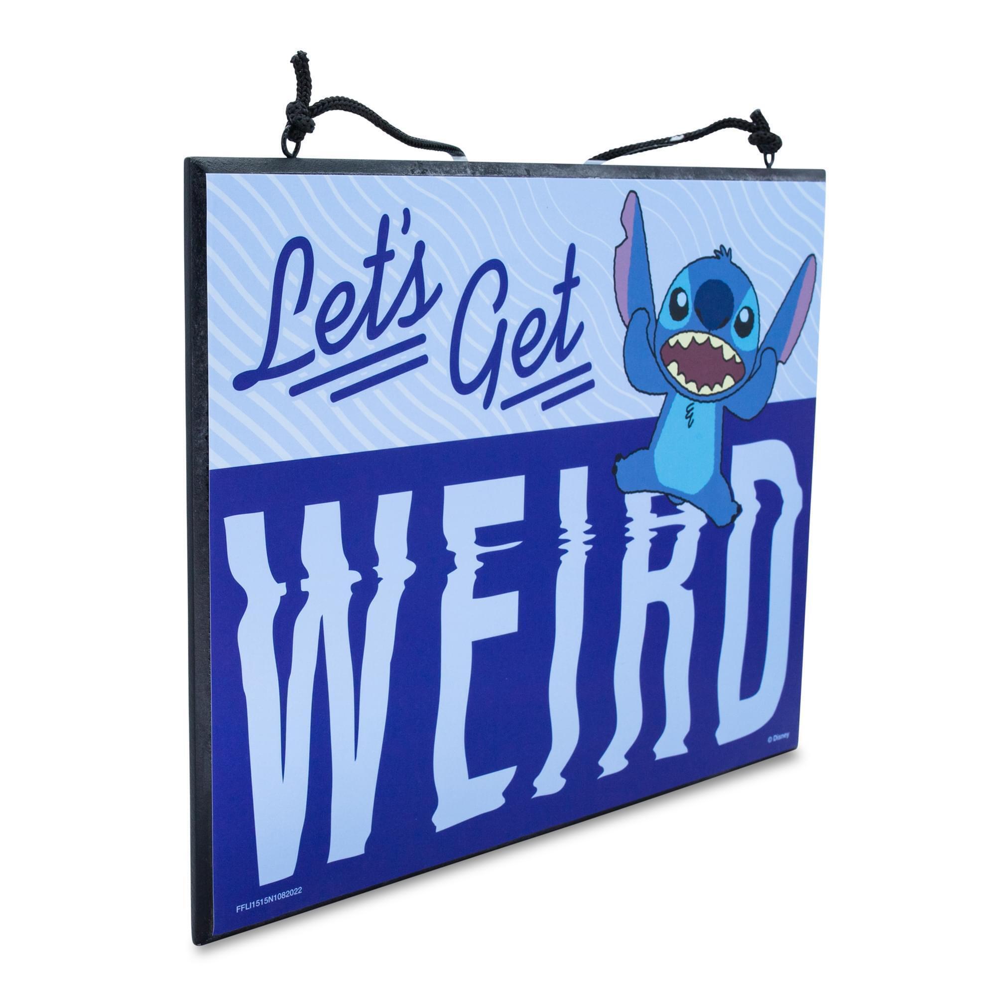 Disney Lilo & Stitch "Let's Get Weird" Reversible Hanging Sign Wall Art alternate image