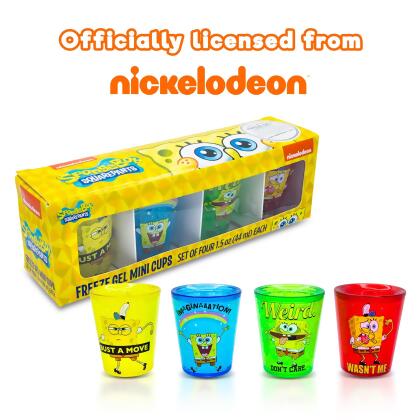SpongeBob SquarePants Rainbow 1.5-Ounce Plastic Freeze Gel Mini Cups | Set of 4 alternate image