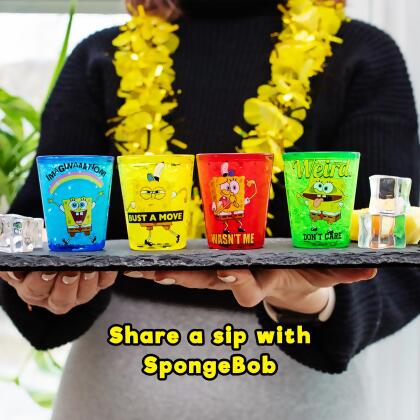 SpongeBob SquarePants Rainbow 1.5-Ounce Plastic Freeze Gel Mini Cups | Set of 4 alternate image