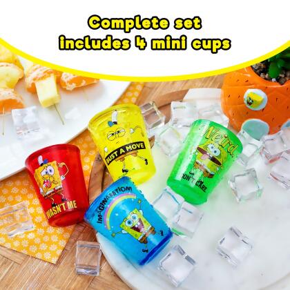 SpongeBob SquarePants Rainbow 1.5-Ounce Plastic Freeze Gel Mini Cups | Set of 4 alternate image